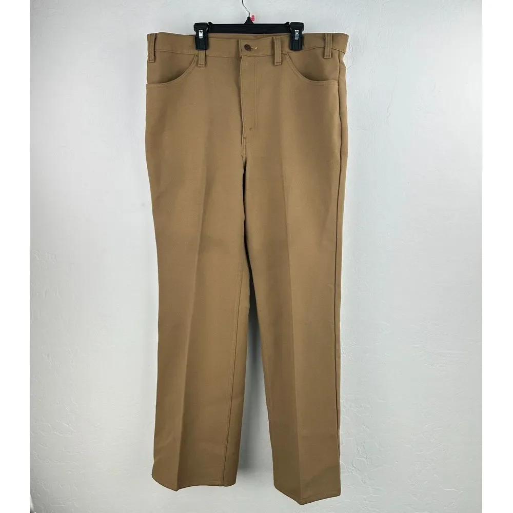 Vintage Levis Strauss &‎ Co. Sta Prest Chino Pants Mens 38 Tan Bootcut Trouser